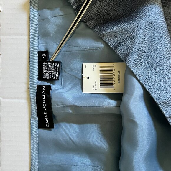 VTG Dana Buchman SILK Pencil Skirt Iridescent Blue| Sz 12 | NWT Deadstock - Picture 3 of 8